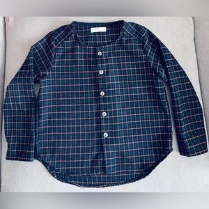 Anais & I New York girls long sleeve plaid flannel button shirt top 4